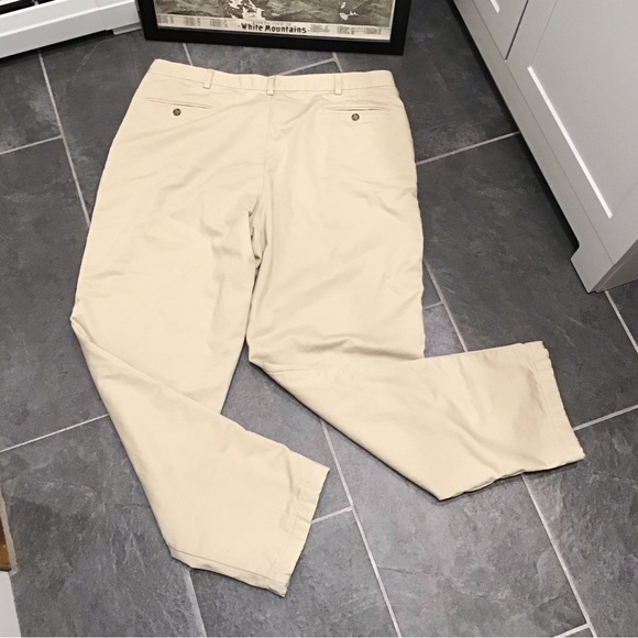 Vintage LL Bean Mens Flannel Lined Pants Size 42x34 Pleated Khakis Straight Leg - Picture 5 of 16